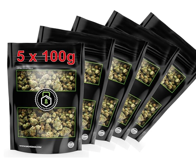 5 x Grove Bags Doppelfenster Terploc 100 Gramm Beutel