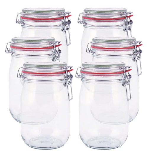 Drahtbügelglas 6er-Set 1000 ml